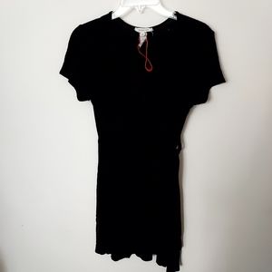 Rolla Coaster Black Faux Wrap Rayon dress - Small Minimalist Casual